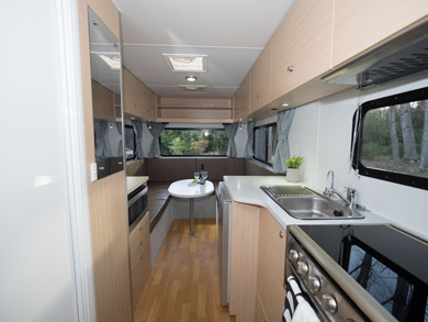 Inside Beach motorhome